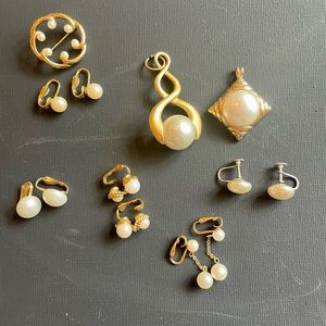 Vintage Pearl Costume Jewelry Lot